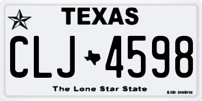 TX license plate CLJ4598