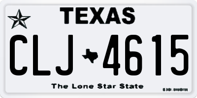 TX license plate CLJ4615