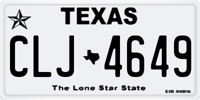 TX license plate CLJ4649