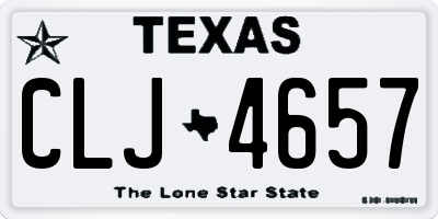 TX license plate CLJ4657