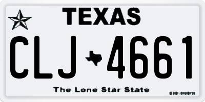 TX license plate CLJ4661