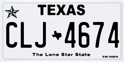 TX license plate CLJ4674