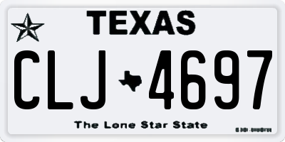 TX license plate CLJ4697