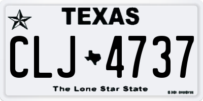 TX license plate CLJ4737