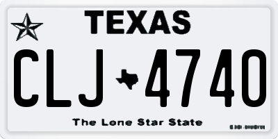 TX license plate CLJ4740