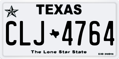 TX license plate CLJ4764