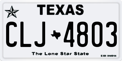 TX license plate CLJ4803