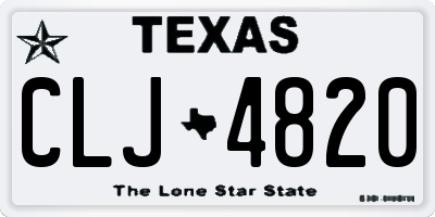 TX license plate CLJ4820