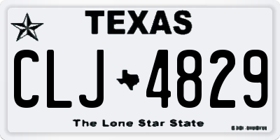 TX license plate CLJ4829