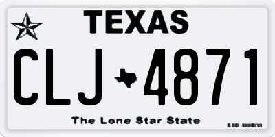 TX license plate CLJ4871
