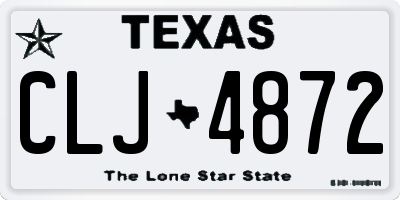 TX license plate CLJ4872