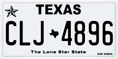 TX license plate CLJ4896