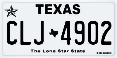 TX license plate CLJ4902