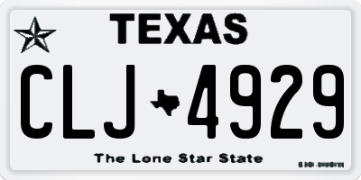 TX license plate CLJ4929