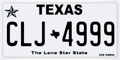 TX license plate CLJ4999