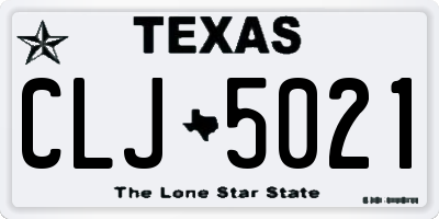 TX license plate CLJ5021