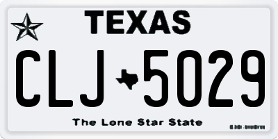 TX license plate CLJ5029