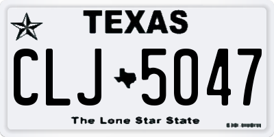 TX license plate CLJ5047