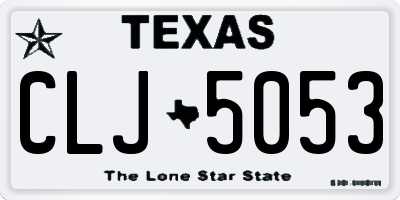 TX license plate CLJ5053