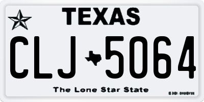 TX license plate CLJ5064