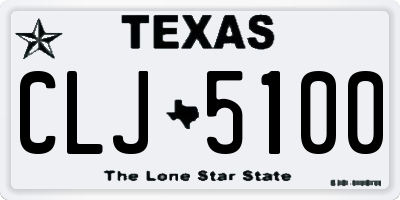 TX license plate CLJ5100