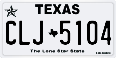 TX license plate CLJ5104