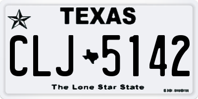 TX license plate CLJ5142
