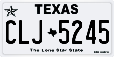 TX license plate CLJ5245
