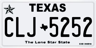 TX license plate CLJ5252