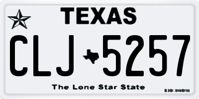 TX license plate CLJ5257
