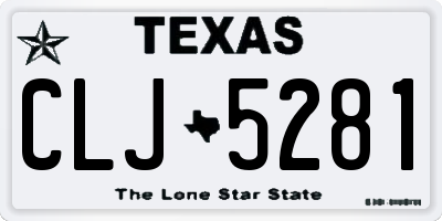 TX license plate CLJ5281