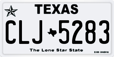 TX license plate CLJ5283