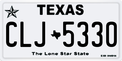 TX license plate CLJ5330
