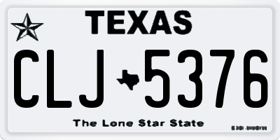 TX license plate CLJ5376