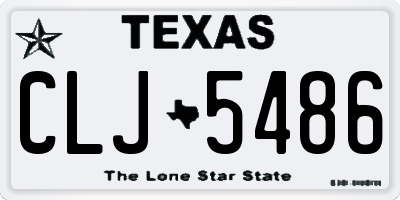 TX license plate CLJ5486