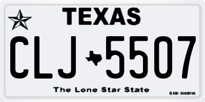 TX license plate CLJ5507