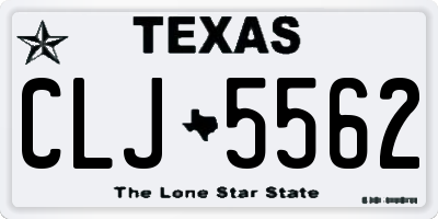 TX license plate CLJ5562