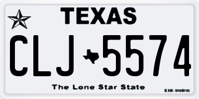 TX license plate CLJ5574