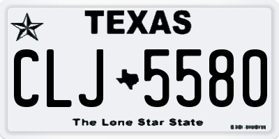 TX license plate CLJ5580