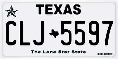 TX license plate CLJ5597