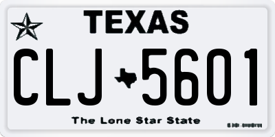 TX license plate CLJ5601