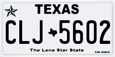 TX license plate CLJ5602