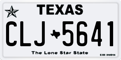 TX license plate CLJ5641