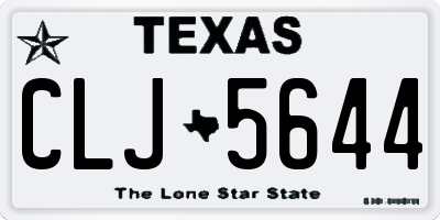 TX license plate CLJ5644