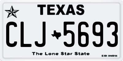 TX license plate CLJ5693