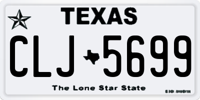 TX license plate CLJ5699