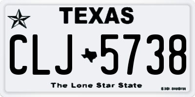 TX license plate CLJ5738