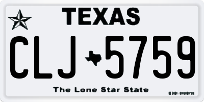 TX license plate CLJ5759