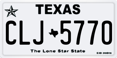 TX license plate CLJ5770