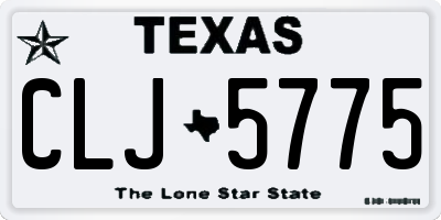 TX license plate CLJ5775